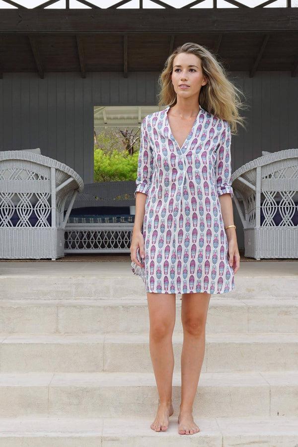 Pink House Mustique Linen Decima Dress RIVA