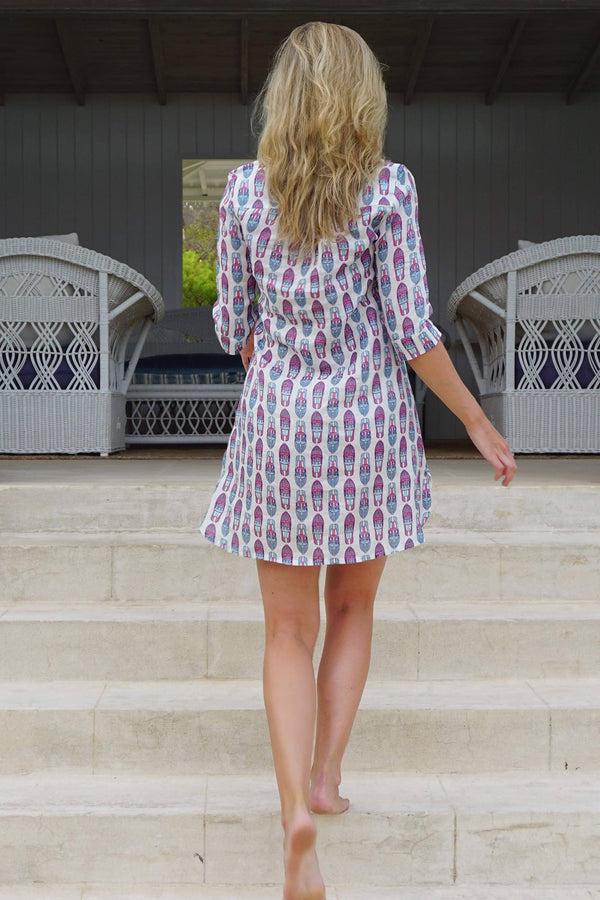 Pink House Mustique Linen Decima Dress RIVA