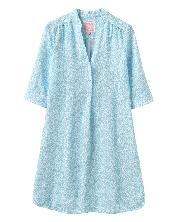 pink house mustique Linen Decima Dress SEALEAF