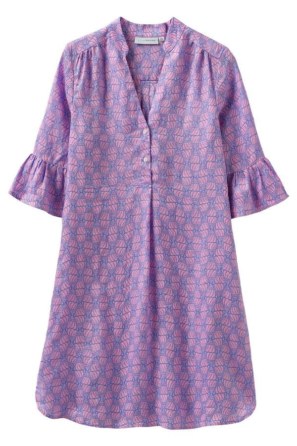 pink house mustique Linen Decima Dress SHELLTOP
