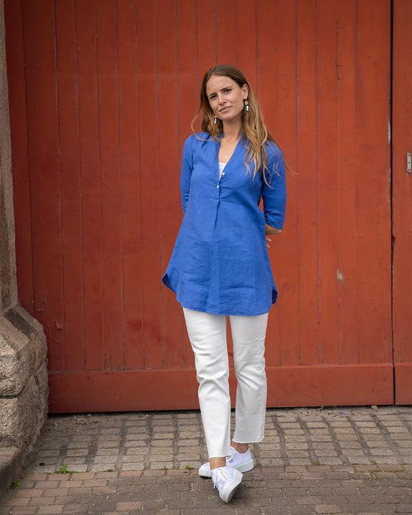 pink house mustique Linen Decima Mini Dress