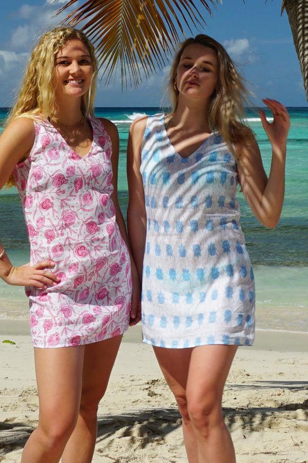 Pink House Mustique Linen Henny Dress BEETLE