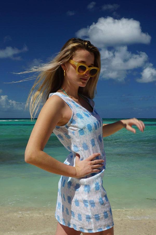 pink house mustique Linen Henny Dress BEETLE