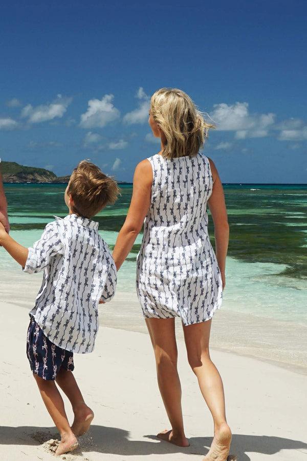 Pink House Mustique Linen Henny Dress GECKO