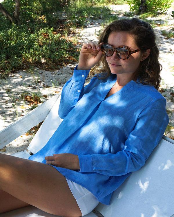Pink House Mustique Linen Kim Shirt