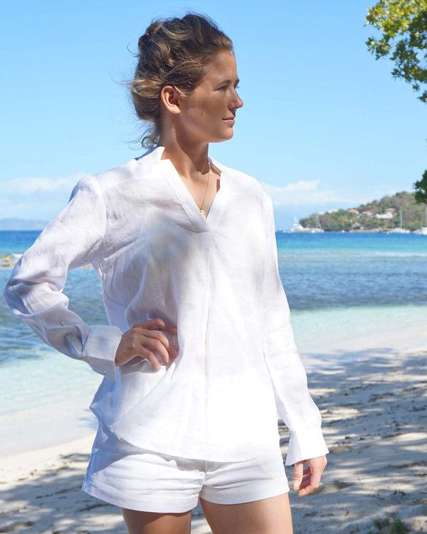 Pink House Mustique Linen Kim Shirt