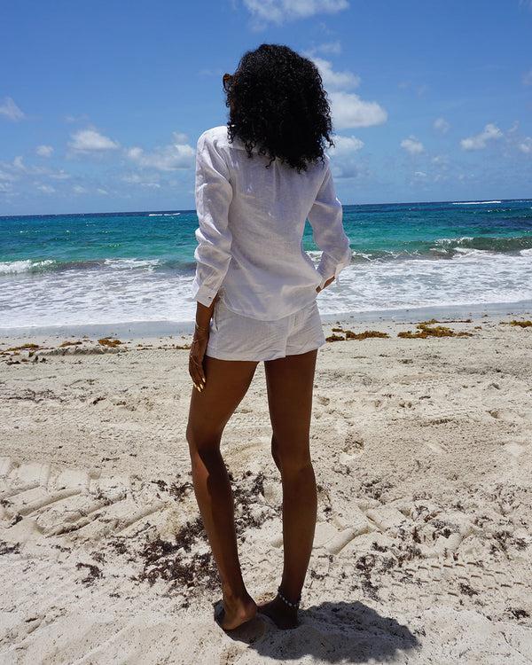 Pink House Mustique Linen Kim Shirt