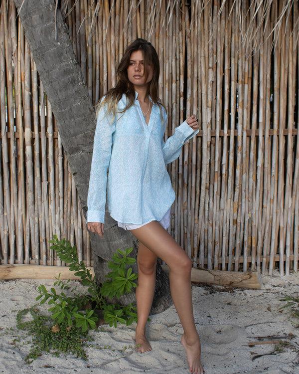 Pink House Mustique Linen Kim Shirt SEALEAF