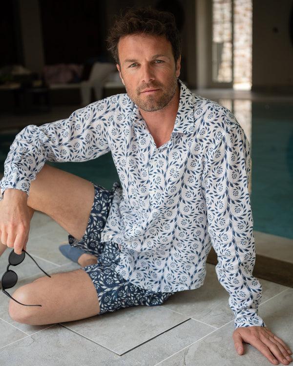 Pink House Mustique Linen Shirt FERN