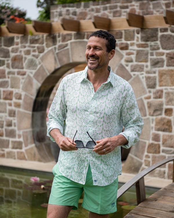 Pink House Mustique Linen Shirt FERN