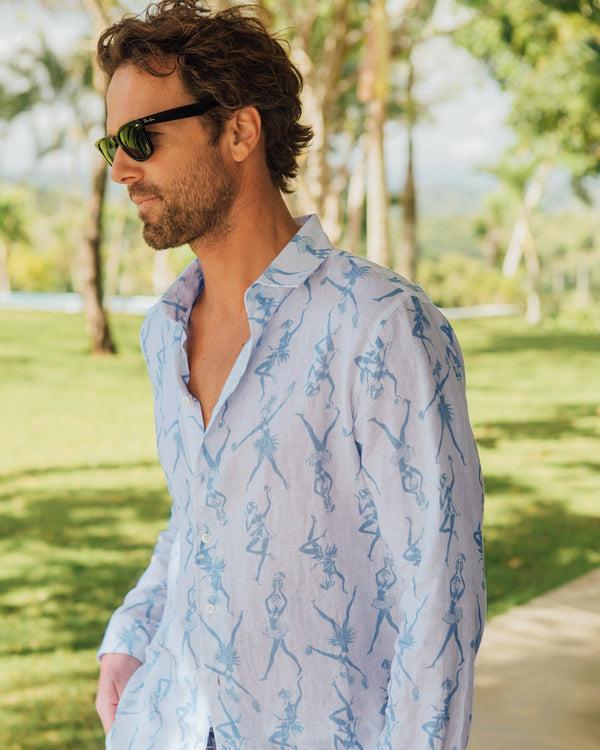 Pink House Mustique Linen Shirt FRUIT PUNCH