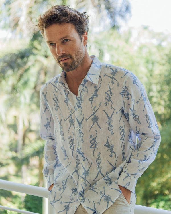 Pink House Mustique Linen Shirt FRUIT PUNCH