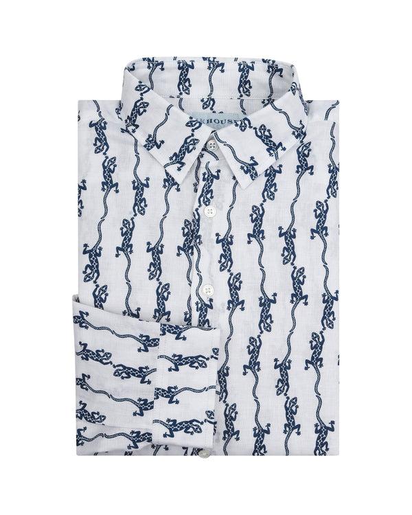 pink house mustique Linen Shirt GECKO