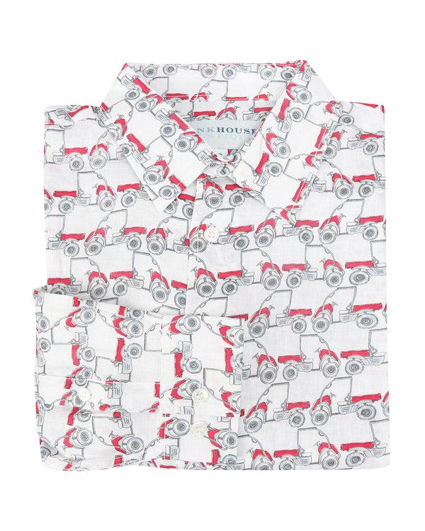 pink house mustique Linen Shirt MUSTIQUE MULE