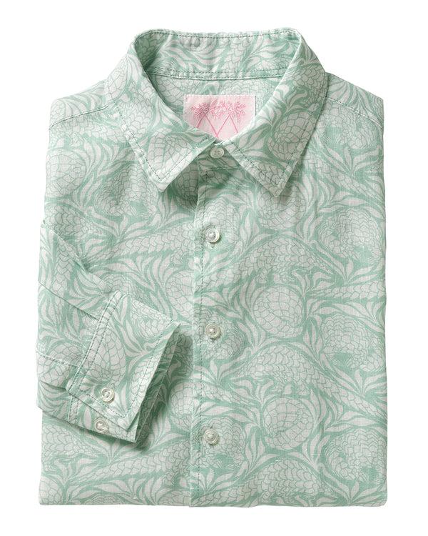 pink house mustique Linen Shirt PANGOLIN