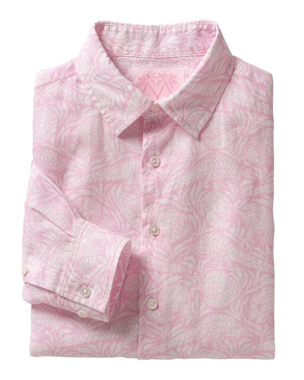 pink house mustique Linen Shirt PANGOLIN