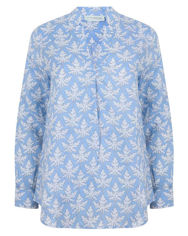 Pink House Mustique Linen Shirt PAPAYA