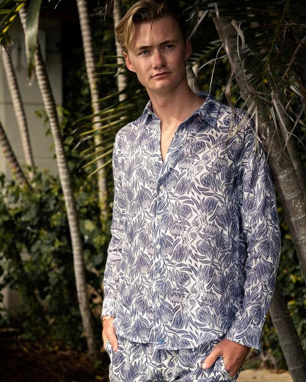 Pink House Mustique Linen Shirt PROTEA