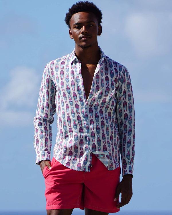 Pink House Mustique Linen Shirt RIVA