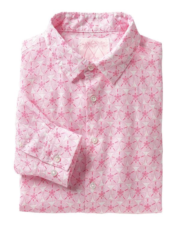 pink house mustique Linen Shirt SAND DOLLAR