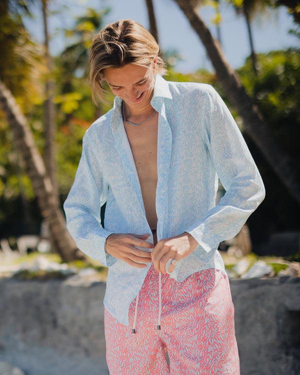 Pink House Mustique Linen Shirt SEALEAF