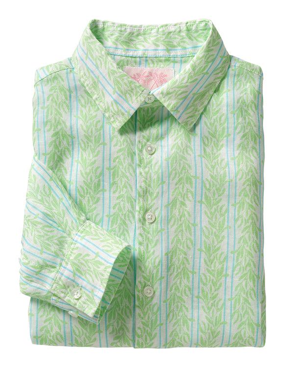 pink house mustique Linen Shirt SEALEAF STRIPE