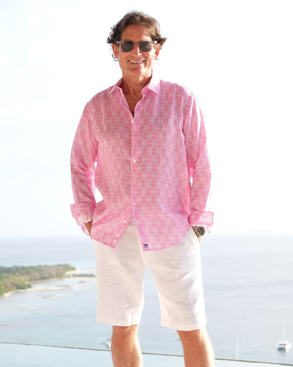 Pink House Mustique Linen Shirt SHELLTOP