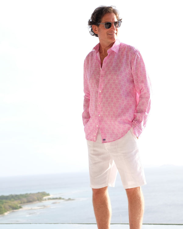 Pink House Mustique Linen Shirt SHELLTOP