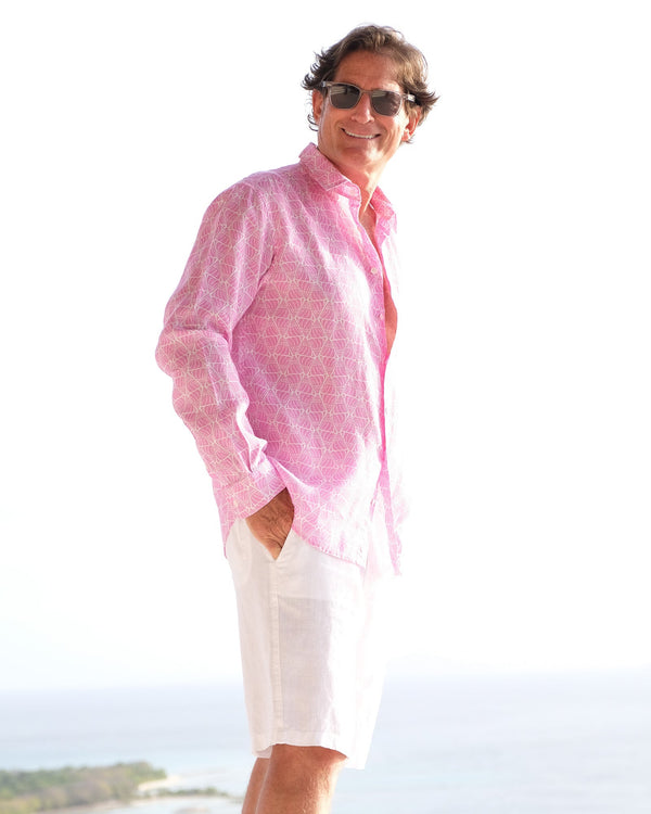 Pink House Mustique Linen Shirt SHELLTOP