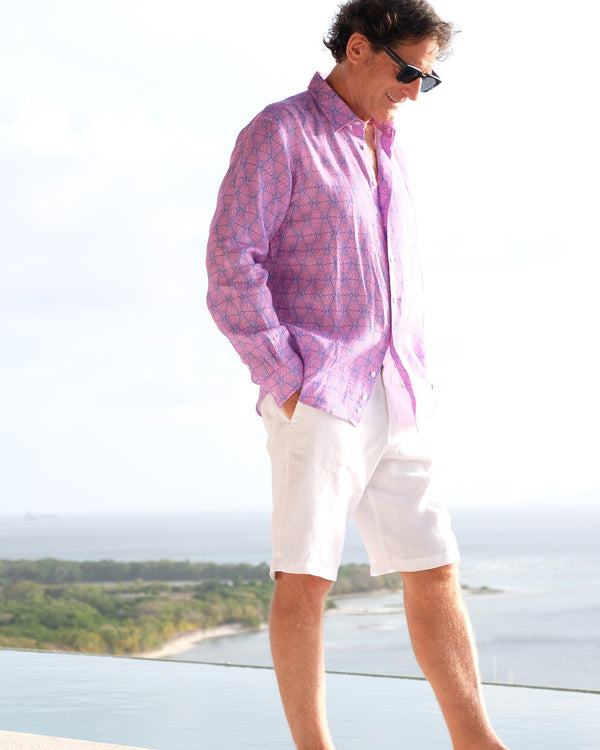 Pink House Mustique Linen Shirt SHELLTOP