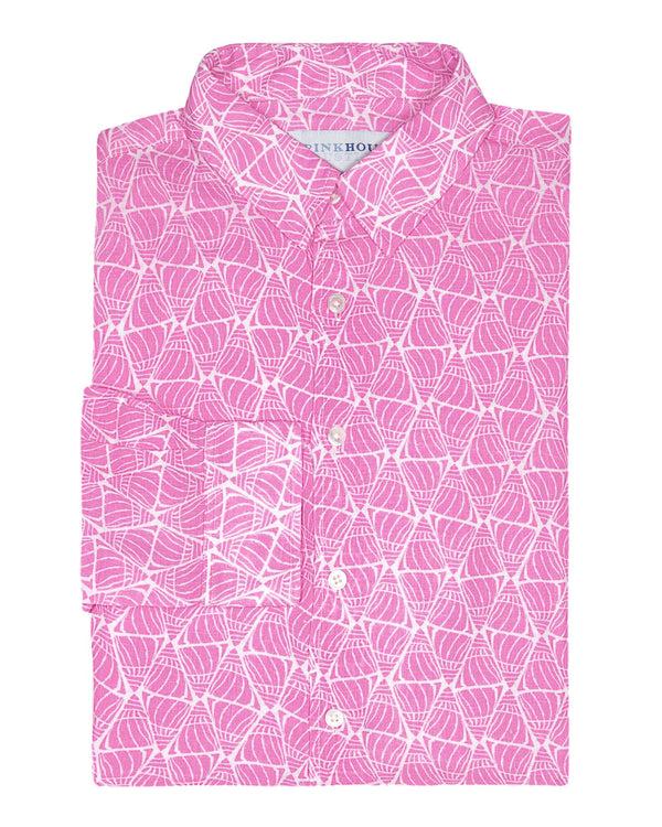pink house mustique Linen Shirt SHELLTOP