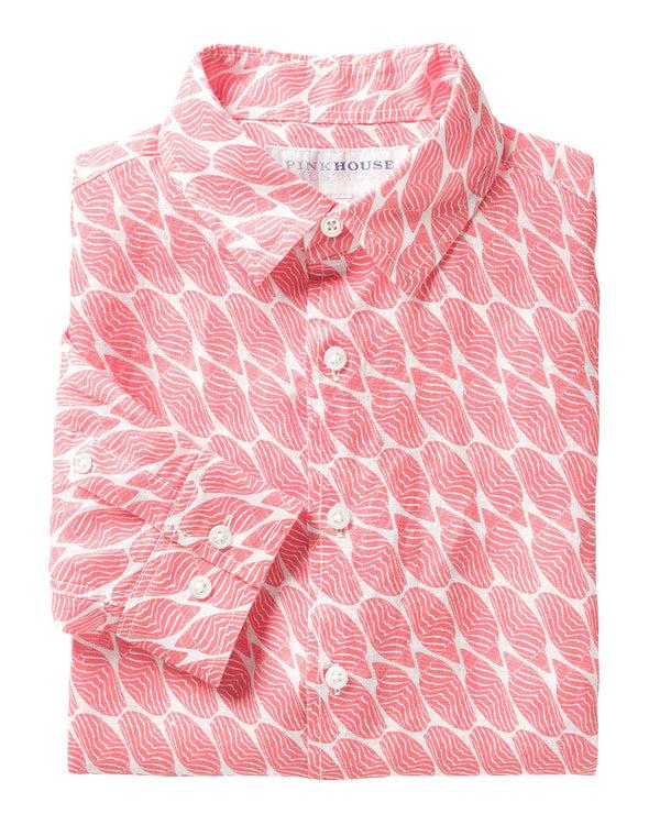 pink house mustique Linen Shirt STRIPED SHELL