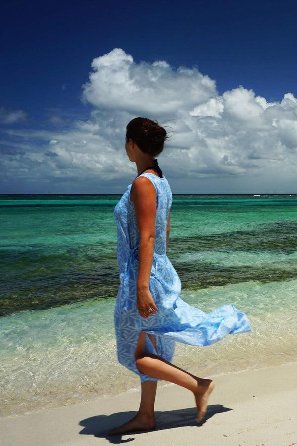 pink house mustique Linen Sun Dress BANANA TREE