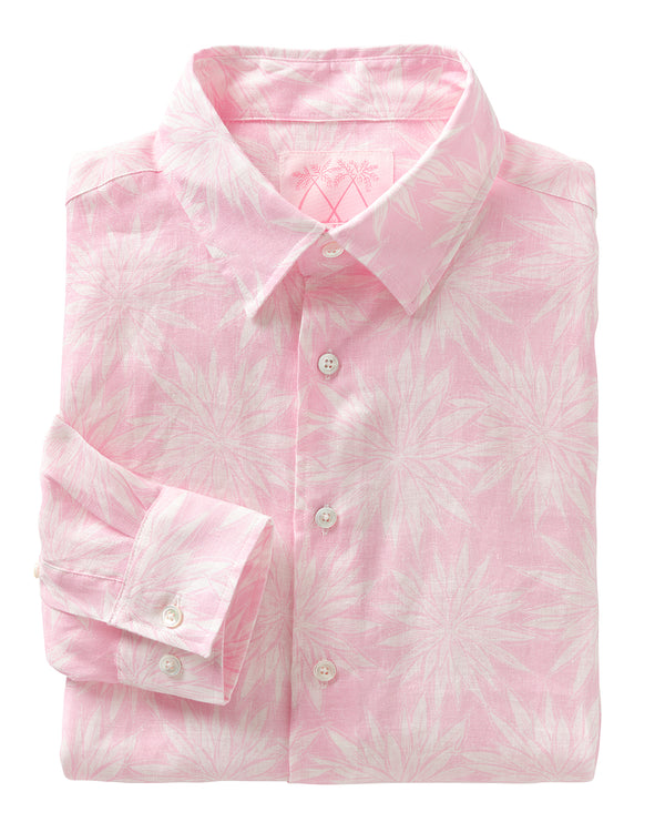 pink house mustique Mens Linen Shirt AGAVE