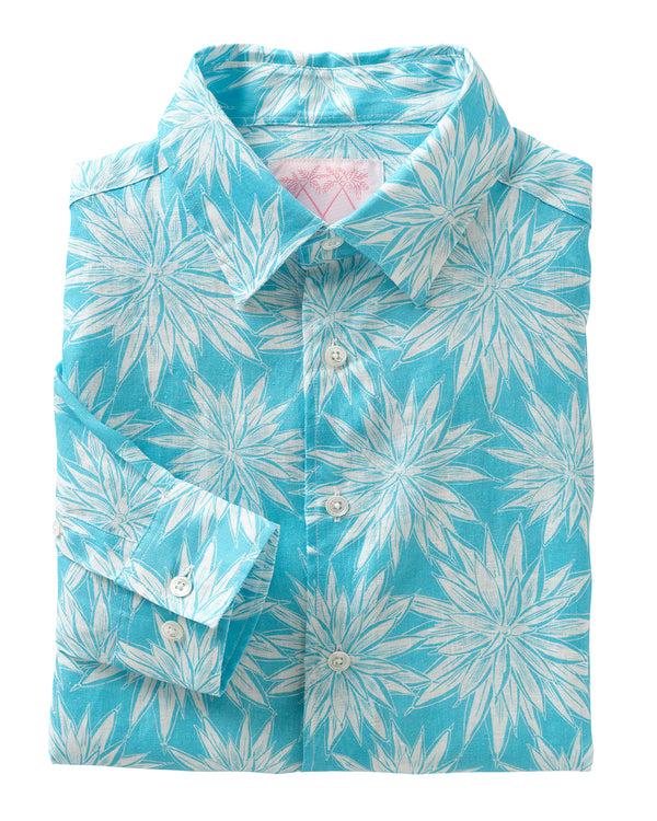 pink house mustique Mens Linen Shirt AGAVE