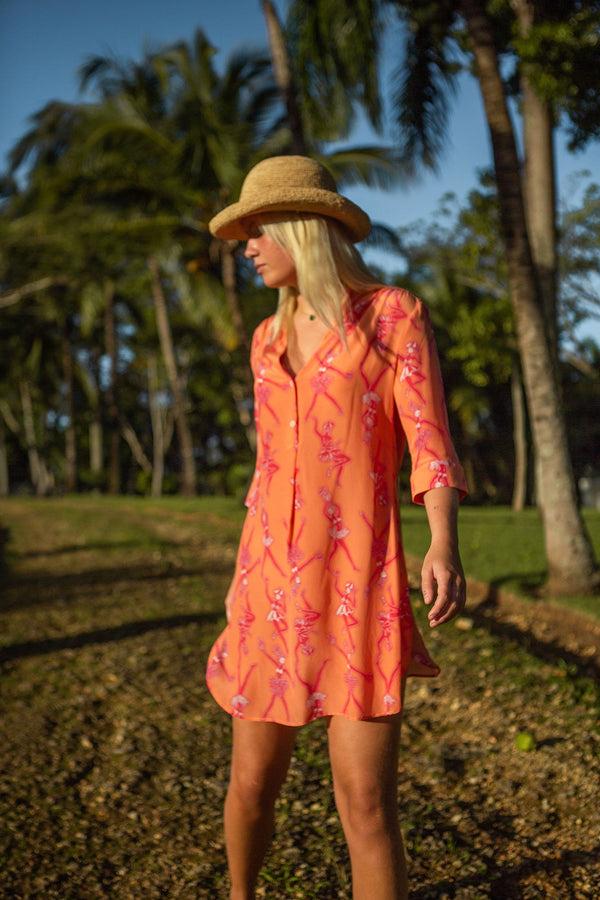 Pink House Mustique Silk Decima Dress FRUIT PUNCH