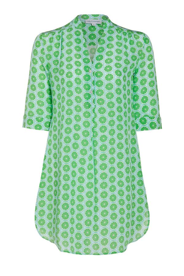 Pink House Mustique Silk Decima Dress LIME SLICE