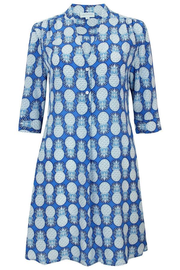 Pink House Mustique Silk Decima Dress PINEAPPLE