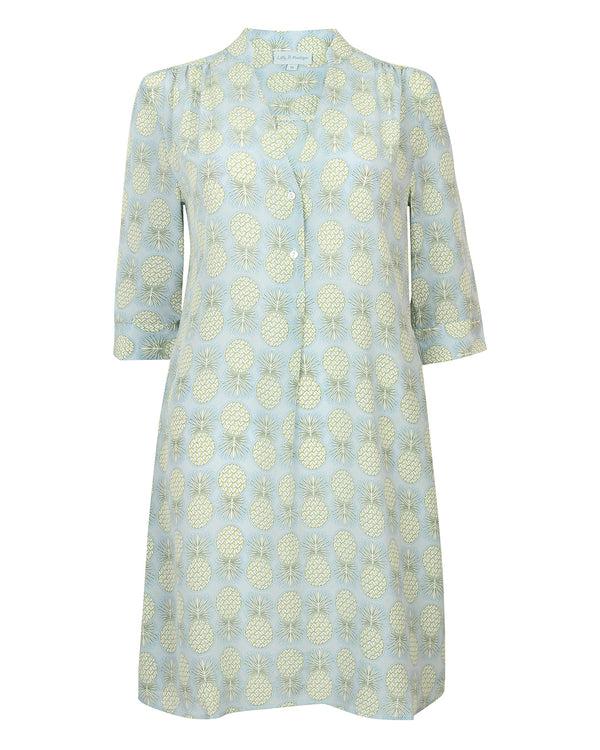 Pink House Mustique Silk Decima Dress PINEAPPLE