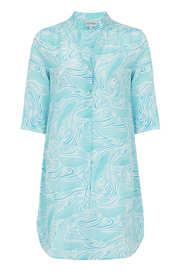Pink House Mustique Silk Decima Dress WHALE
