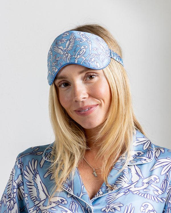 Pink House Mustique Silk Eye Mask PARROT