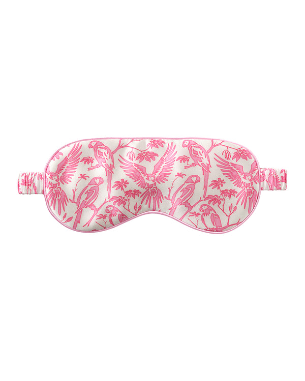 pink house mustique Silk Eye Mask PARROT