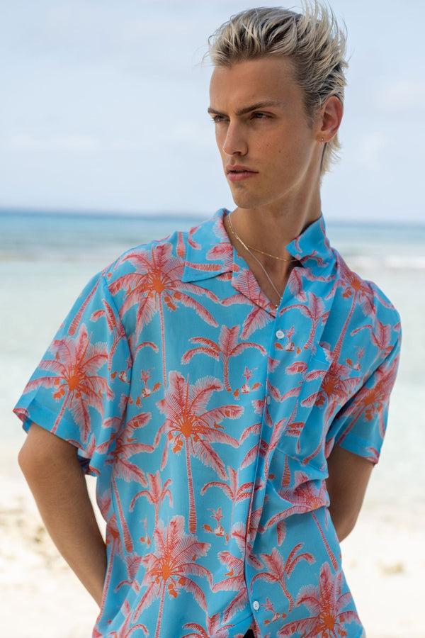Pink House Mustique Silk Festival Shirt PLANTATION