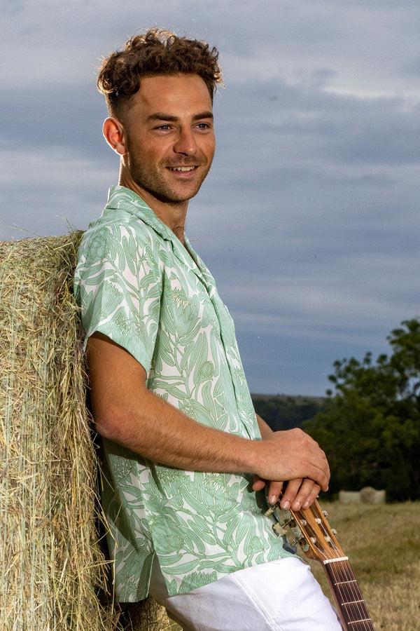 Pink House Mustique Silk Festival Shirt PROTEA