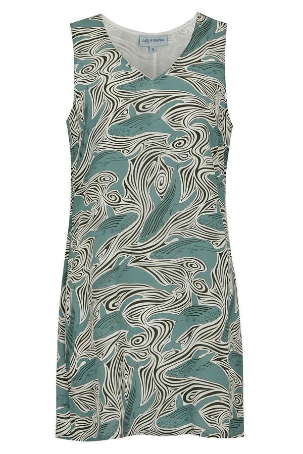 Pink House Mustique Silk Henny Dress WHALE