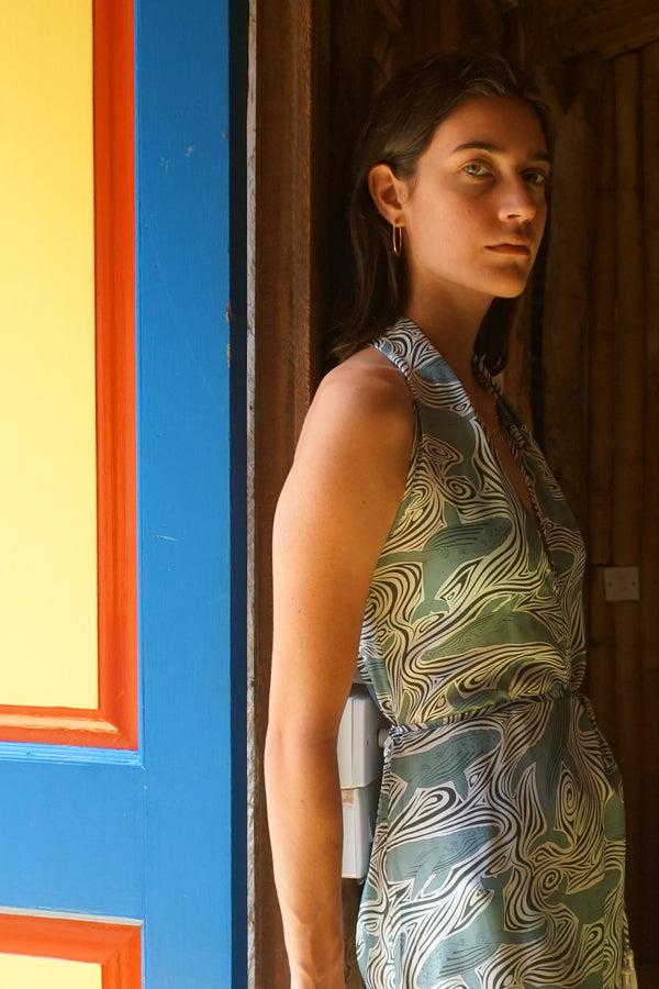 Pink House Mustique Silk Jemima Dress WHALE