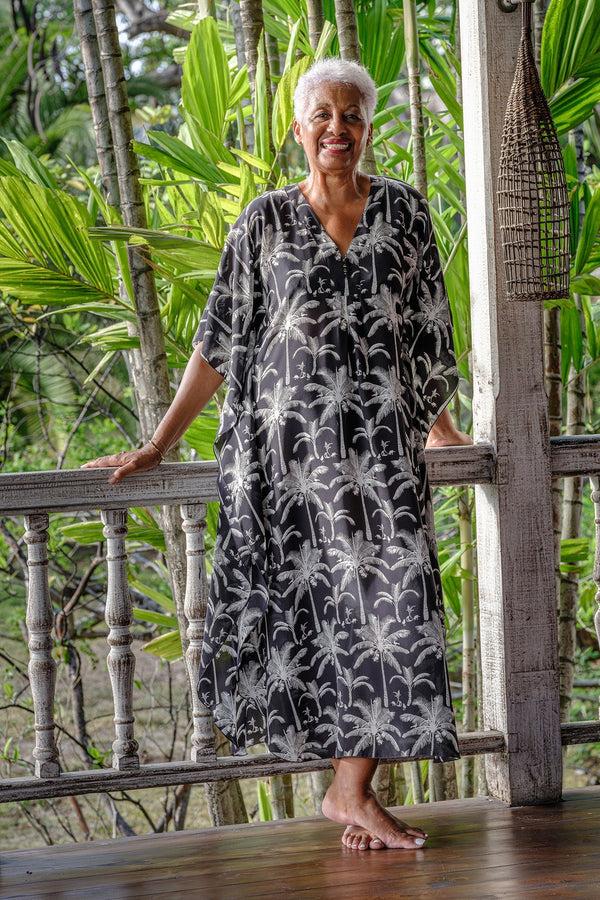 pink house mustique Silk Jenlee Kaftan PLANTATION
