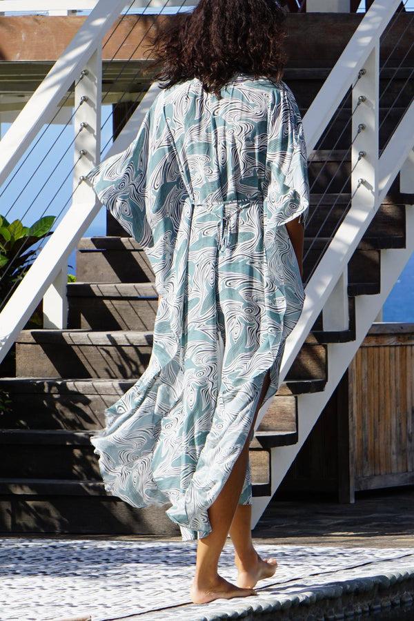 Pink House Mustique Silk Jenlee Kaftan WHALE