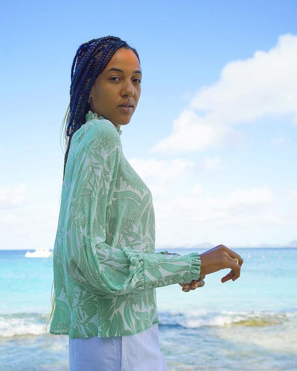 Pink House Mustique Silk Kelly Blouse PROTEA