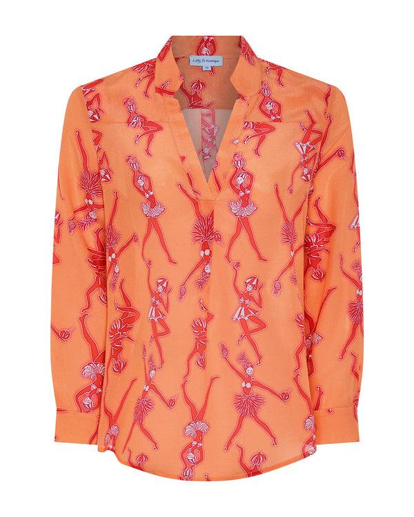 Pink House Mustique Silk Kim Blouse FRUIT PUNCH